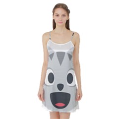 Cat Smile Satin Night Slip by BestEmojis