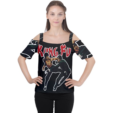 Kung Fu  Women s Cutout Shoulder Tee by Valentinaart