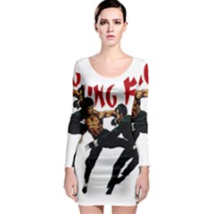 Kung Fu  Long Sleeve Bodycon Dress by Valentinaart