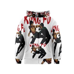 Kung Fu  Kids  Zipper Hoodie by Valentinaart