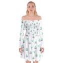 Cactus pattern Off Shoulder Skater Dress View1