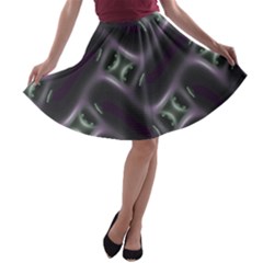 Closeup Purple Line A-line Skater Skirt by Mariart