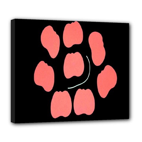 Craft Pink Black Polka Spot Deluxe Canvas 24  X 20   by Mariart