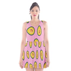 Fruit Avocado Green Pink Yellow Scoop Neck Skater Dress by Mariart