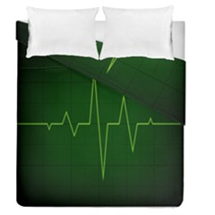 Heart Rate Green Line Light Healty Duvet Cover Double Side (queen Size) by Mariart