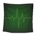 Heart Rate Green Line Light Healty Square Tapestry (Large) View1