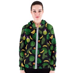 Tropical Pattern Women s Zipper Hoodie by Valentinaart