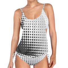 Comic Dots Polka Black White Tankini by Mariart