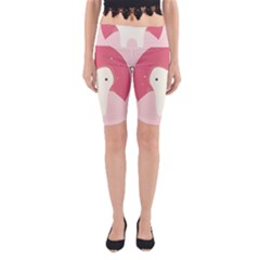 Sad Tooth Pink Yoga Cropped Leggings by Mariart