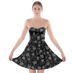 Floral Pattern Strapless Bra Top Dress by ValentinaDesign