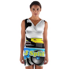 Dj Logo Transparent Wrap Front Bodycon Dress by Acid909