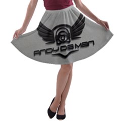 Andy Da Man 3d Grey A-line Skater Skirt by Acid909