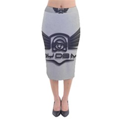 Andy Da Man 3d Grey Velvet Midi Pencil Skirt by Acid909