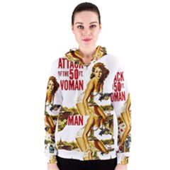 Attack Of The 50 Ft Woman Women s Zipper Hoodie by Valentinaart