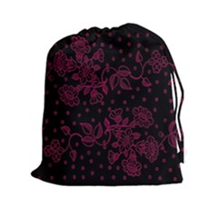 Pink Floral Pattern Background Drawstring Pouches (xxl) by Nexatart