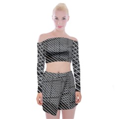 Abstract Architecture Pattern Off Shoulder Top With Skirt Set by Nexatart