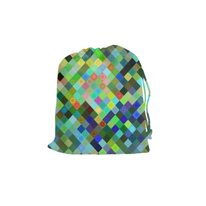 Pixel Pattern A Completely Seamless Background Design Drawstring Pouches (Medium) 