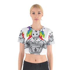 Angry Unicorn Cotton Crop Top by KAllan