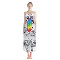 Angry Unicorn Button Up Chiffon Maxi Dress by KAllan