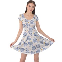 Glass Polka Circle Blue Cap Sleeve Dresses by Mariart