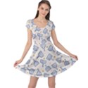 Glass Polka Circle Blue Cap Sleeve Dresses View1