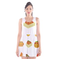 Hot Dog Buns Sauce Bread Scoop Neck Skater Dress by Mariart