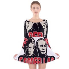 Goodfellas Putin And Trump Long Sleeve Velvet Skater Dress by Valentinaart