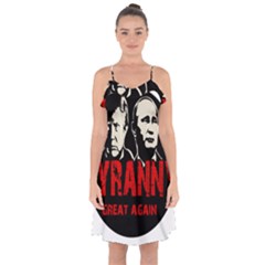 Make Tyranny Great Again Ruffle Detail Chiffon Dress by Valentinaart