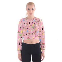 Summer Pattern Cropped Sweatshirt by Valentinaart