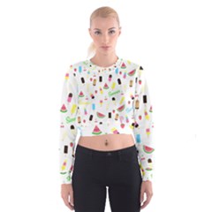 Summer Pattern Cropped Sweatshirt by Valentinaart