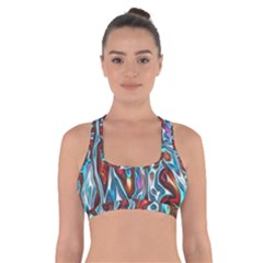 Dizzy Stone Wave Cross Back Sports Bra by Mariart