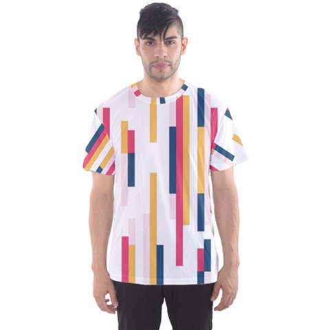 Geometric Line Vertical Rainbow Men s Sports Mesh Tee by Mariart