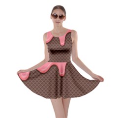 Ice Cream Pink Choholate Plaid Chevron Skater Dress by Mariart