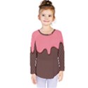 Ice Cream Pink Choholate Plaid Chevron Kids  Long Sleeve Tee View1