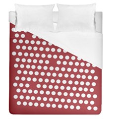 Pink White Polka Dots Duvet Cover (queen Size) by Mariart