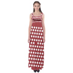 Pink White Polka Dots Empire Waist Maxi Dress by Mariart