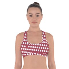 Pink White Polka Dots Cross Back Sports Bra by Mariart