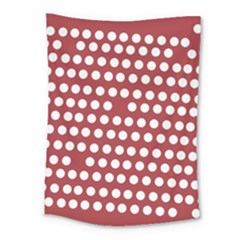 Pink White Polka Dots Medium Tapestry by Mariart