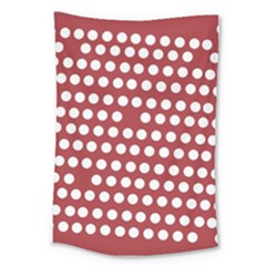 Pink White Polka Dots Large Tapestry by Mariart