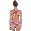 Pink White Polka Dots Criss Cross Bikini Set View2