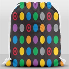 Polka Dots Rainbow Circle Drawstring Bag (large) by Mariart