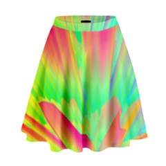 Screen Random Images Shadow Green Yellow Rainbow Light High Waist Skirt by Mariart