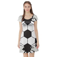 Soccer Camp Splat Ball Sport Short Sleeve Skater Dress by Mariart