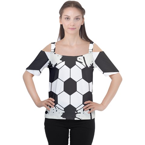 Soccer Camp Splat Ball Sport Women s Cutout Shoulder Tee by Mariart