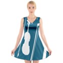 Violin Music Blue V-Neck Sleeveless Skater Dress View1