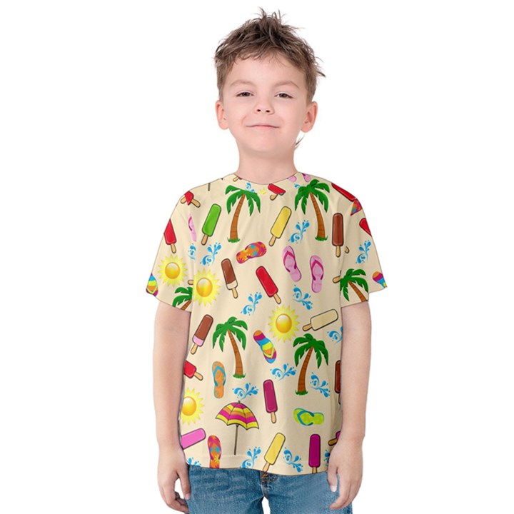 Beach Pattern Kids  Cotton Tee