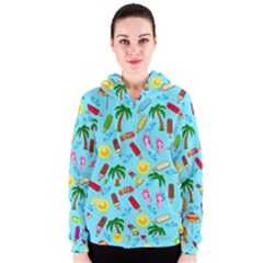 Beach Pattern Women s Zipper Hoodie by Valentinaart