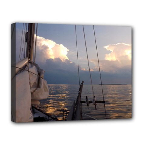 Sailing Into The Storm Canvas 14  X 11  by oddzodd