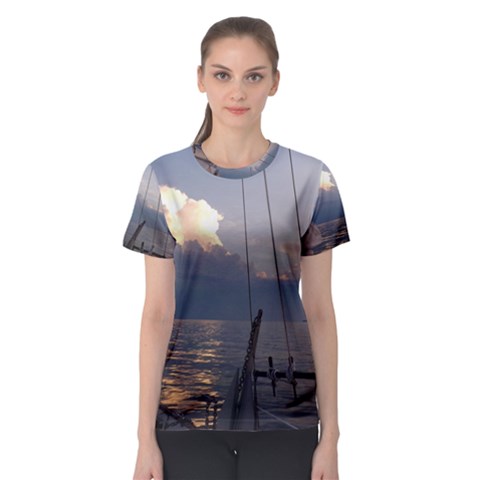 Sailing Into The Storm Women s Sport Mesh Tee by oddzodd