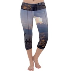 Sailing Into The Storm Capri Yoga Leggings by oddzodd